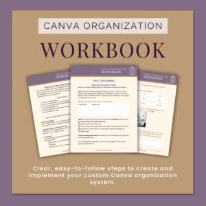 canva organizing workbook
