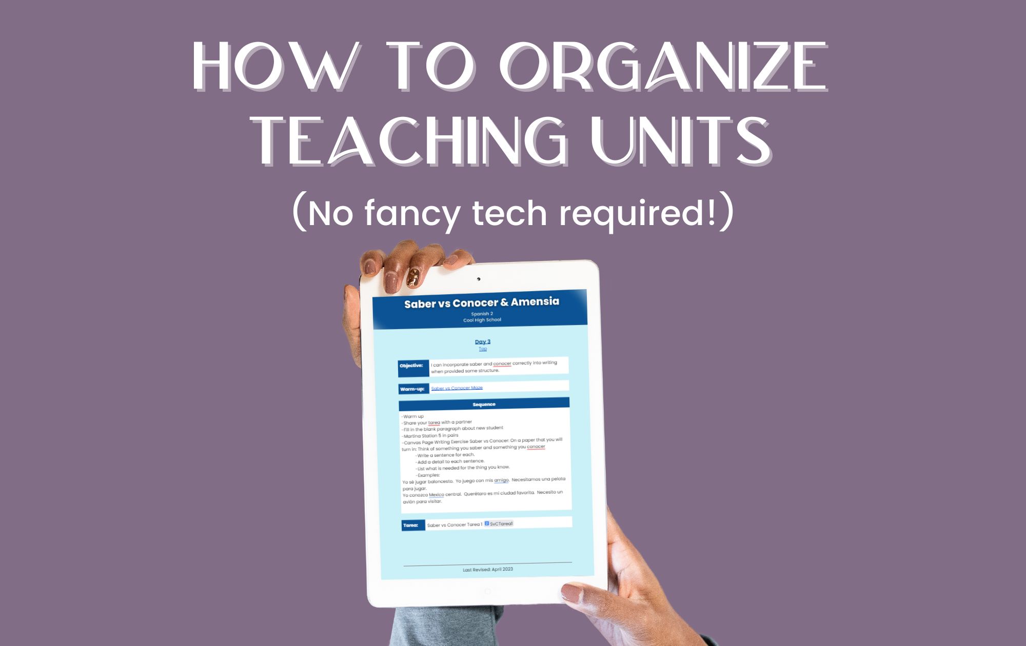 How To Organize Teaching Units